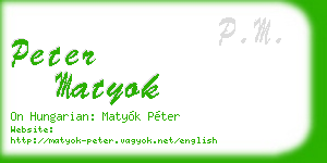 peter matyok business card